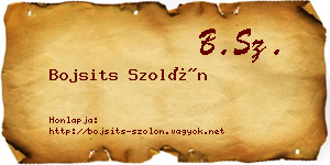 Bojsits Szolón névjegykártya